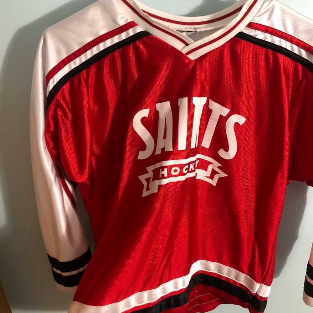 red saints hockey jersey - boys medium